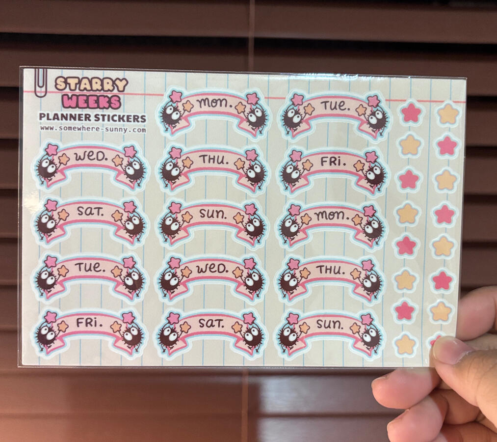 starry weeks sticker sheet starry weeks sticker sheet